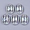 Transparent Acrylic Links Connectors, AB Color, Oval, Clear AB, 24x17x5mm, Hole: 7mm