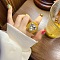 Heart Resin & Crystal Rhinestone & Glass Finger Rings, Clear, Inner Diameter: 18mm