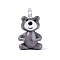 Handmade Lampwork Pendants, Bear Charms, Dark Gray, 27.5~30x16.5~17.5x14~17mm, Hole: 2~3.5mm