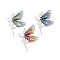 3pcs Gradient Color Resin Pendants, with Stainless Steel Color 201 Stainless Steel Finding, Fairy, Mixed Color, 39.5x33x2mm, Hole: 2mm