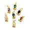 Brass Micro Pave Cubic Zirconia Pendants, Teardrop Charms, with Jump Rings, Cadmium Free & Lead Free, Long-Lasting Plated, Rack Plating, Real 18K Gold Plated, Mixed Color, 11x6x4.5mm, Hole: 3mm