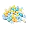Rubberized Style Imitated Silicone Acrylic Beads, Round, Light Blue, 8x7.5mm, Hole: 1.6mm, about 76pcs/20g