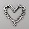 Heart Cloth Sew on Patches, Rhinestone Beading Appliques, Costume Accessories, Crystal, 98x97x6mm