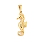 304 Stainless Steel Pendants, Sea Horse, Golden, 29x12.5x4mm, Hole: 8x3.5mm