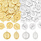2 Bags 2 Colors Iron Pendants, Flat Round with Girl, Golden & Silver, 23x20x1mm, Hole: 1.2mm, 50pcs/bag, 1 bags/set