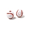 Sport Opaque Acrylic Beads, White, Baseball, 16.5x15.5mm, Hole: 3mm, about 227pcs/500g