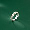 Daisy Alloy Enamel Adjustable Cuff Rings for Women, Silver, 5mm, Inner Diameter: Adjustable