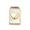 Rack Plating Brass Pave Shell Pendants, Rectangle Charms, Long-Lasting Plated, Cadmium Free & Lead Free, Real 18K Gold Plated, Heart, 22.5x13.5x3mm, Hole: 1.5mm