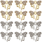 20Pcs 2 Colors Rack Plating Alloy Rhinestone Pendants, Lead Free & Cadmium Free & Nickel Free, Bowknot, Platinum & Golden, 18x23x2.5mm, Hole: 1.2mm, 10pcs/color