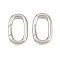 Brass Spring Gate Rings, Oval, Rack Plating, Long-Lasting Plated, Lead Free & Cadmium Free, Platinum, 19.5x12x3mm, Inner Diameter: 14x6.5mm