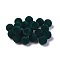 Flocky Acrylic Beads, Round, Dark Green, 10mm, Hole: 2mm