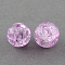 Spray Painted Crackle Glass Beads Strands, Round, Two Tone, Plum, 10mm, Hole: 1.3~1.6mm, about 80pcs/strand, 31.4 inch