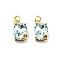 Oval Brass Micro Pave Cubic Zirconia Pendants, with Jump Ring and Glass Rhinestone, Rack Plating, Real 18K Gold Plated, Lead Free & Cadmium Free, Long-Lasting Plated, Light Cyan, 13.5x10.5x7mm, Hole: 3.3mm