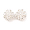 Brass Micro Pave Clear Cubic Zirconia Beads, Clover, Silver, 13x13x8mm, Hole: 1.8mm