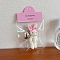 Cute Fluffy Wool Rabbit Keychain, Hanging Decoration, White, 70~85mm