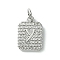 Rack Plating Brass Micro Pave Clear Cubic Zirconia Charms, Long-Lasting Plated, Lead Free & Cadmium Free, Rectangle with Letter Pattern, with Jump Ring, Platinum, Letter Y, 14x9.5x2mm, Hole: 3mm