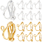 100Pcs 2 Colors Brass Clip-on Earring Findings, with Loops, for Non-Pierced Ears, Golden & Silver, 13x6x7mm, Hole: 1mm, 50Pcs/color