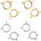 304 Stainless Steel Spring Ring Clasps, Flat Round, Golden & Stainless Steel Color, 23~24x20~21x3mm, Hole: 3mm, 5pcs/color, 2 colors, 10pcs/box