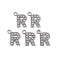 Alloy Pendants, with Crystal Rhinestone, Platinum, Cadmium Free & Lead Free, Alphabet, Letter.R, 17x14x2mm, Hole: 2mm