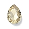 Faceted Glass Rhinestone Cabochons, Pointed Back, Teardrop, Jonquil, 40x27x11mm