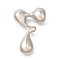 Rack Plating Brass Beads, Balloon Letter, for Personalized Name Necklaces Making, Long-Lasting Plated, Lead Free & Cadmium Free, Platinum, Letter F, 23.5x17x6.5mm, Hole: 2mm