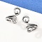 Flower 316 Stainless Steel Non- Piercing Cartilage Earrings, Clip on Nose Rings, Antique Silver, 14x11x7.5mm