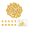 60Pcs Brass Crimp Beads, Long-Lasting Plated, Round, Real 18K Gold Plated, 5x3.5x3.5mm, Hole: 0.9mm