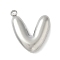 304 Stainless Steel Initial Pendants, Ion Plating(IP), Stainless Steel Color, Letter V, 16~18x6~18x3mm, Hole: 1.8mm