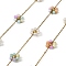 Handmade 304 Stainless Steel Beaded Chains, Soldered, with Dyed Shell Beads & ABS Plastic Pearl & Spool, Ion Plating(IP), Real 18K Gold Plated, Colorful, 9.5~10x8~9x3~3.5mm