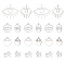 16Pcs 4 Style 201 Stainless Steel Laser Cut Pendants, Mixed Shapes, Stainless Steel Color, 4pcs/style