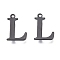 304 Stainless Steel Charms, Laser Cut, Alphabet, Electrophoresis Black, Letter.L, 12x8.5x0.8mm, Hole: 1mm