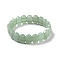 Natural Green Aventurine Oval Beaded Stretch Bracelet, Gemstone Jewelry for Women, Inner Diameter: 2-1/8 inch(5.4~5.5cm)