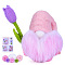 DIY Tulip Gnome Doll Needle Felting Kit, including Iron Needles, Wool Felt, Butterfly Decoration, Instruction Manual, Pink, 72x51mm
