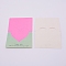 Paper Greeting Cards, for Thanksgiving Day, Heart with Word Pattern, Medium Aquamarine, fold: 8.5x9.7cm, unfold: 13.5x9.7x0.03cm