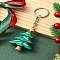 PVC Plastic Keychain, with Alloy Rings, Christmas Tree, 9.4cm, Pendant: 39mm