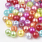 ABS Plastic Beads, Imitation Pearl , Round, Mixed Color, 8x7.5mm, Hole: 1.5mm, about 1900pcs/500g