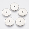 CCB Plastic Beads, Flat Round, Platinum, 18x3mm, Hole: 2.5mm
