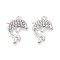 Alloy & Crystal Rhinestone Pendants, Dolphin Charms, Platinum, 25x18x2.5~3mm, Hole: 1.8mm