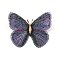Butterfly Alloy Polyester Brooches for Backpack Clothes, Medium Purple, 45x53.5mm