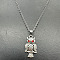 Alloy Pendant Necklaces, Owl, Red, 19.69 inch(50cm)