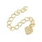 Rack Plating Brass Chain Extender, Long-Lasting Plated, Cadmium Free & Lead Free, Heart, Real 14K Gold Plated, 56.5mm