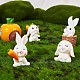 Resin Standing Rabbit Statue Bunny Sculpture Carrot Bonsai Figurine for Lawn Garden Table Home Decoration ( Mixed Color ) JX086A-6