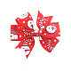 Weihnachts-Grosgrain-Alligator-Haarclips, Mit eisernen Krokodilklemmen, Schleife, rot, 80x55 mm