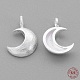 Charms in argento sterling, luna, argento opaco, 10x7x2mm, Foro: 1 mm