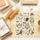 GLOBLELAND Comic Bird Cling Rubber Stamp Comic Bird Cling Mount Stamp Script Stamps Script Stamps for Card Making and Photo Album Decor Decoration and DIY Scrapbooking 8.66×7inch DIY-WH0251-010-3
