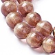 Hilos de perlas de vidrio de lámina de plata de murano FOIL-G028-01E-3