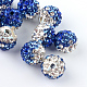 Two-Tone Color Handmade Polymer Clay Disco Ball Beads RB-R041-10-1
