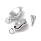 Rhodium Plated 925 Sterling Silver Bayonet Clasps STER-D005-15P-3