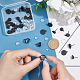 UNICRAFTALE 30pcs 3 Size Tray Stud Earring Making Kits 304 Stainless Steel Stud Earring Bezel with Transparent Glass Cabochons Black Stud Earring Findings with Loop with for Jewelry Making STAS-UN0040-32-4