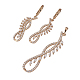 Orecchini pendenti e orecchini pendenti in strass dorati dorati SJEW-L191-01A-2